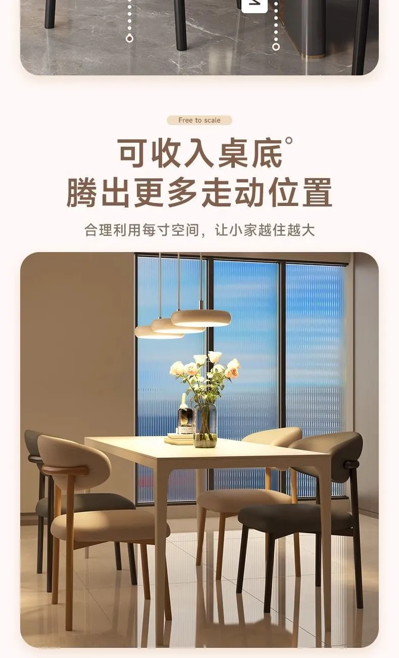 Modern Minimalist Dining Chair - Nordic Light Luxury Style - Comfortable Backrest Chair for Home, Hotel, Restaurant - Long Sitting Ergonomic Design showcase 12