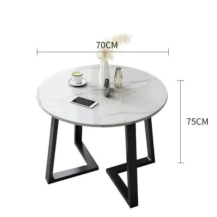 Modern Round Dining Table Set for Small Apartments - Minimalist Reception Leisure Table and Chairs Combination for Home thumbnail 7