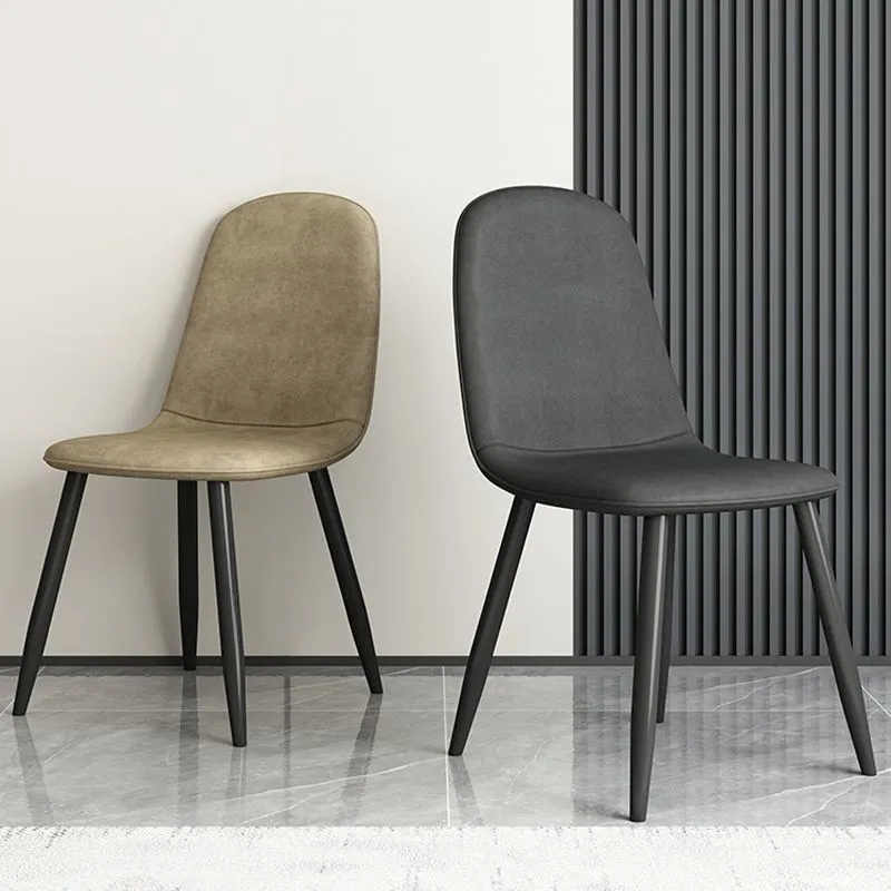 Modern Nordic Style Dining Chair with Iron Art Backrest - Minimalist Leisure Chair for Home, Office, Dining Room, Meeting Room, and Desk Use thumbnail 1