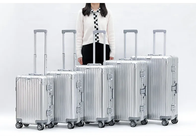 Aluminum Magnesium Alloy Trolley Suitcase 20 Inch Carry-On Luggage for Men and Women, Universal Wheels, Password Lock, Lightweight Travel Suitcase showcase 7