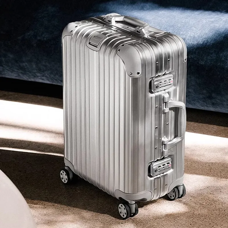 Aluminum Magnesium Alloy Trolley Suitcase 20 Inch Carry-On Luggage for Men and Women, Universal Wheels, Password Lock, Lightweight Travel Suitcase thumbnail 1