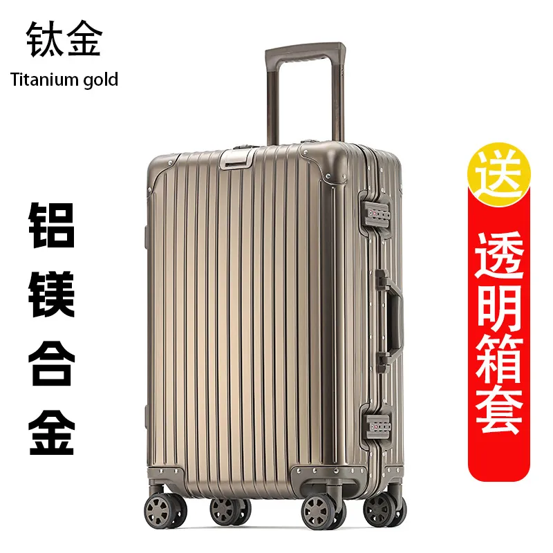 Aluminum Magnesium Alloy Trolley Suitcase 20 Inch Carry-On Luggage for Men and Women, Universal Wheels, Password Lock, Lightweight Travel Suitcase thumbnail 8