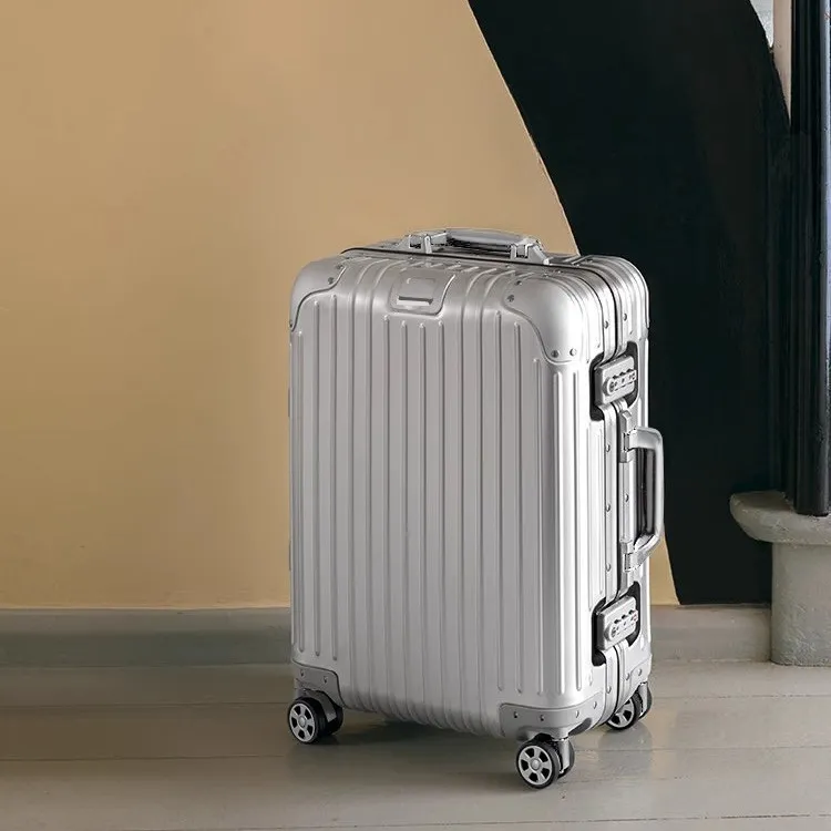 Aluminum Magnesium Alloy Trolley Suitcase 20 Inch Carry-On Luggage for Men and Women, Universal Wheels, Password Lock, Lightweight Travel Suitcase thumbnail 2