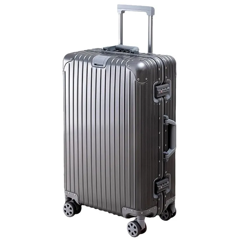 Aluminum Magnesium Alloy Trolley Suitcase 20 Inch Carry-On Luggage for Men and Women, Universal Wheels, Password Lock, Lightweight Travel Suitcase thumbnail 5
