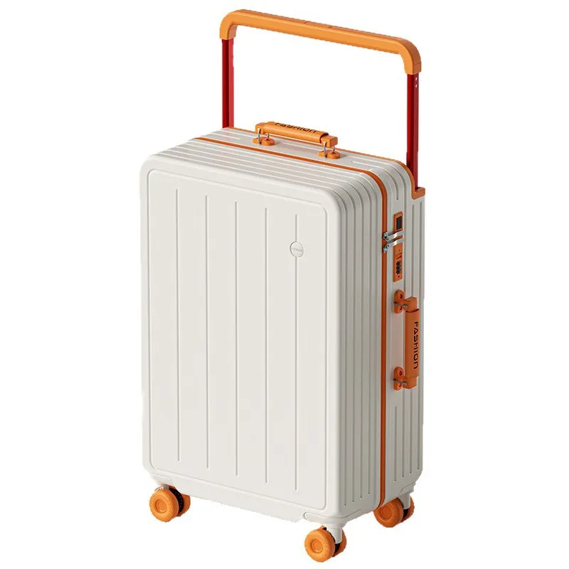 Women's Wide Trolley Suitcase Rolling Luggage Set | Large Capacity Carry-On Suitcase with Wheels | Fashionable Contrasting Color Password Box for Travel, Business Trips thumbnail 5