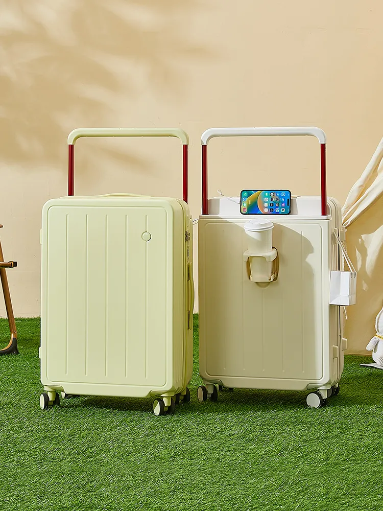 Women's Wide Trolley Suitcase Rolling Luggage Set | Large Capacity Carry-On Suitcase with Wheels | Fashionable Contrasting Color Password Box for Travel, Business Trips showcase 16