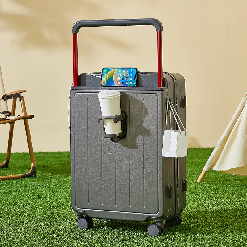 Women's Wide Trolley Suitcase Rolling Luggage Set | Large Capacity Carry-On Suitcase with Wheels | Fashionable Contrasting Color Password Box for Travel, Business Trips thumbnail 6