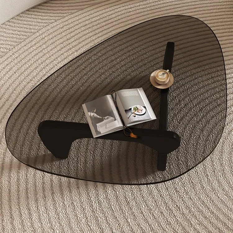 Modern Glass Coffee Table for Living Room - Small Apartment Accessible Luxury Normcore Design - Creative Popular Center Table thumbnail 2