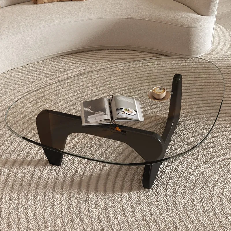 Modern Glass Coffee Table for Living Room - Small Apartment Accessible Luxury Normcore Design - Creative Popular Center Table thumbnail 3