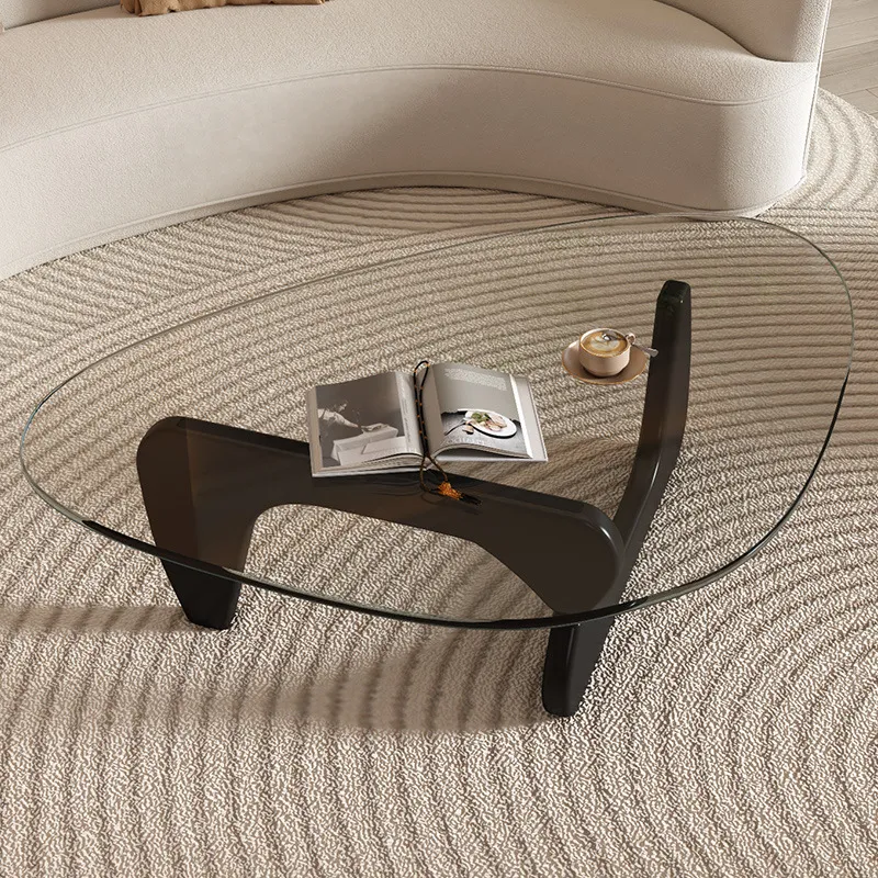 Modern Glass Coffee Table for Living Room - Small Apartment Accessible Luxury Normcore Design - Creative Popular Center Table thumbnail 4