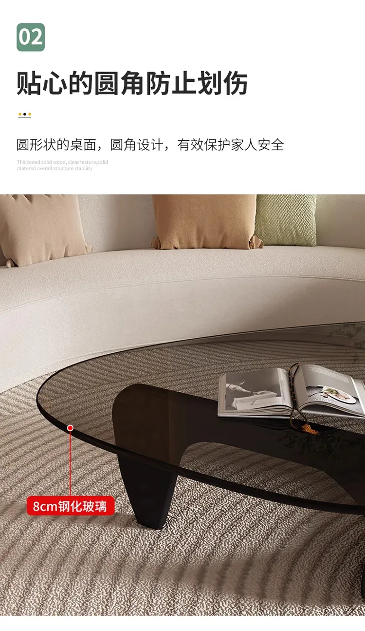Modern Glass Coffee Table for Living Room - Small Apartment Accessible Luxury Normcore Design - Creative Popular Center Table showcase 16