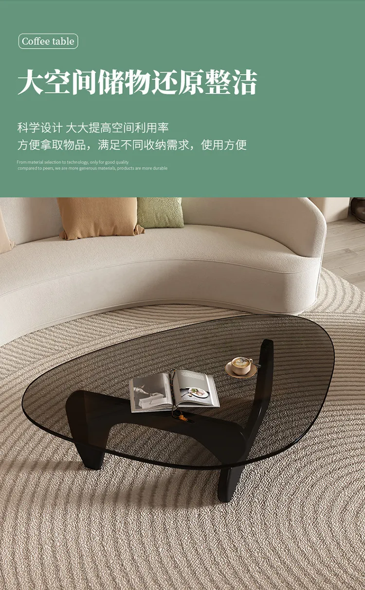 Modern Glass Coffee Table for Living Room - Small Apartment Accessible Luxury Normcore Design - Creative Popular Center Table showcase 7