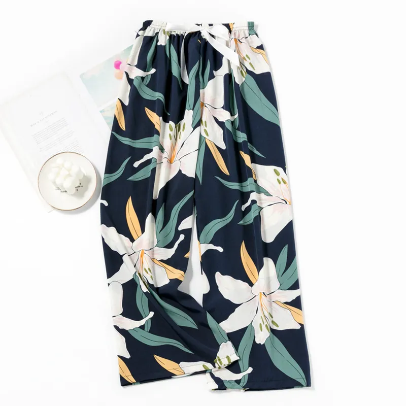 Women's Pajama Pants - Lightweight Loose Fit Wide Leg Cartoon Print Sleepwear Loungewear for Spring Summer Plus Size Comfortable Trousers thumbnail 3