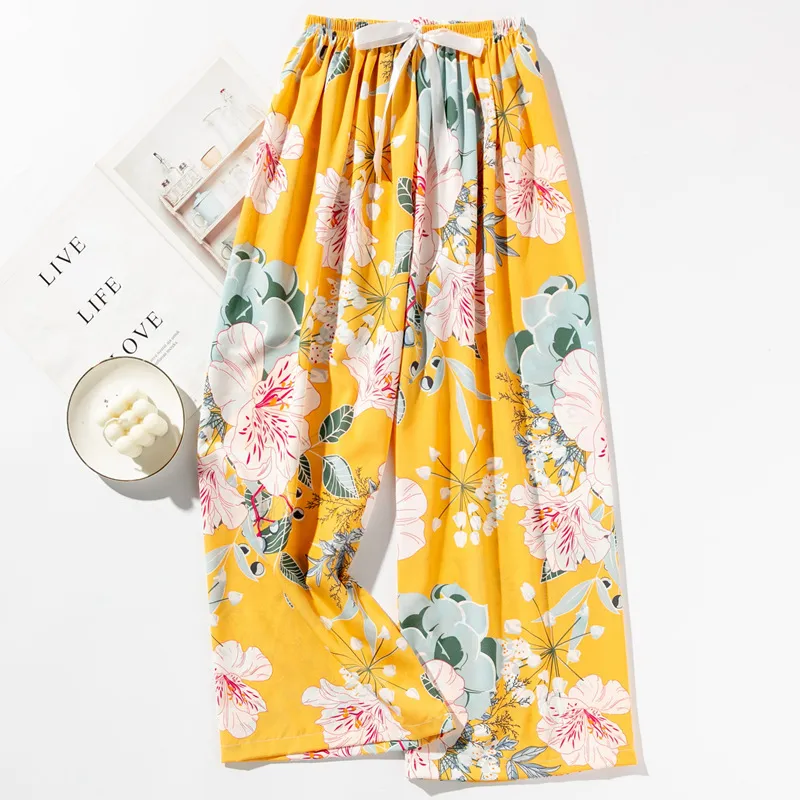 Women's Pajama Pants - Lightweight Loose Fit Wide Leg Cartoon Print Sleepwear Loungewear for Spring Summer Plus Size Comfortable Trousers thumbnail 6