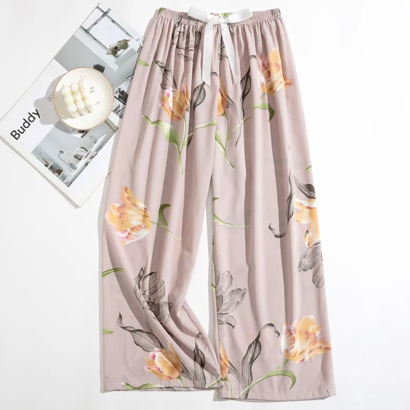 Women's Pajama Pants - Lightweight Loose Fit Wide Leg Cartoon Print Sleepwear Loungewear for Spring Summer Plus Size Comfortable Trousers thumbnail 7