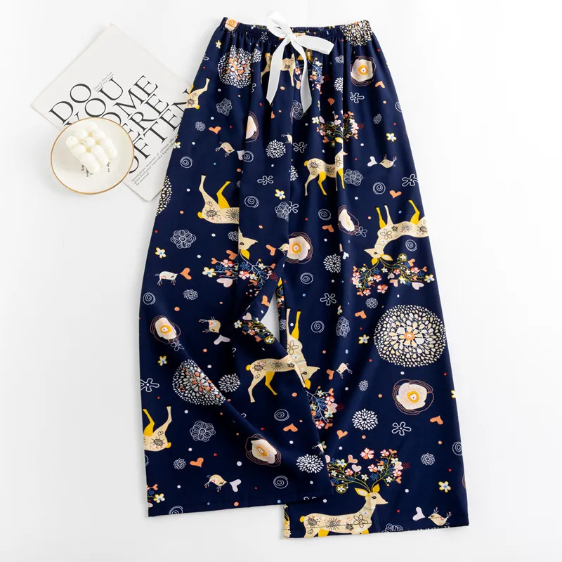 Women's Pajama Pants - Lightweight Loose Fit Wide Leg Cartoon Print Sleepwear Loungewear for Spring Summer Plus Size Comfortable Trousers thumbnail 8