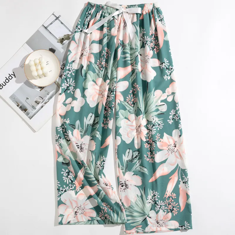 Pink Flowers - Green