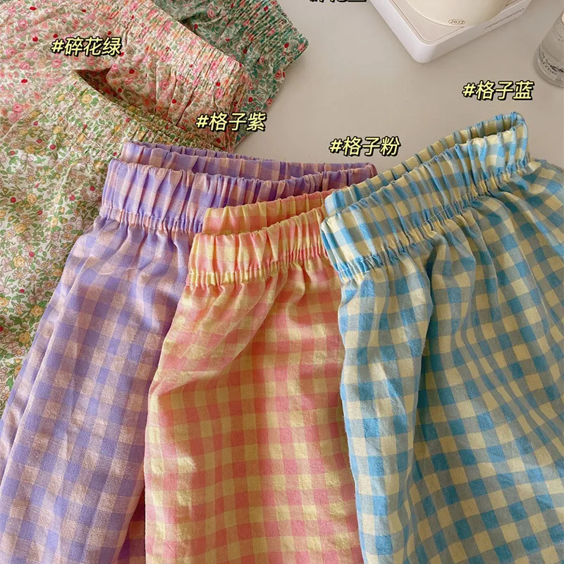Women's Cartoon Print Pajama Pants Shorts - Summer Casual Loose Fit Walking Trousers - Lightweight Thin Outerwear Bottoms thumbnail 6