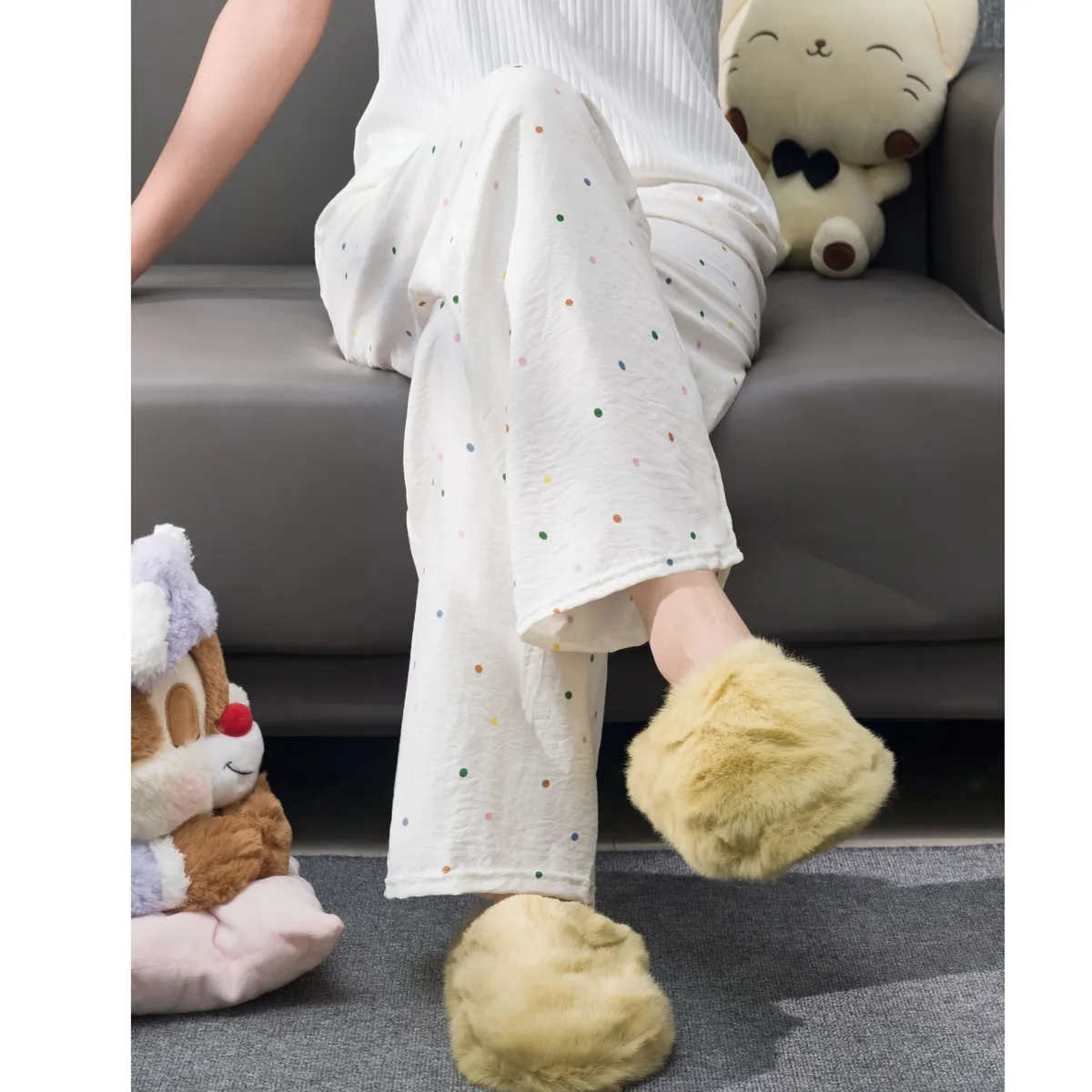 Women's Soft Cloud Cotton Cartoon Print Pajama Pants - Lightweight, Breathable, Comfortable Lounge Pants for Home and Casual Wear showcase 6