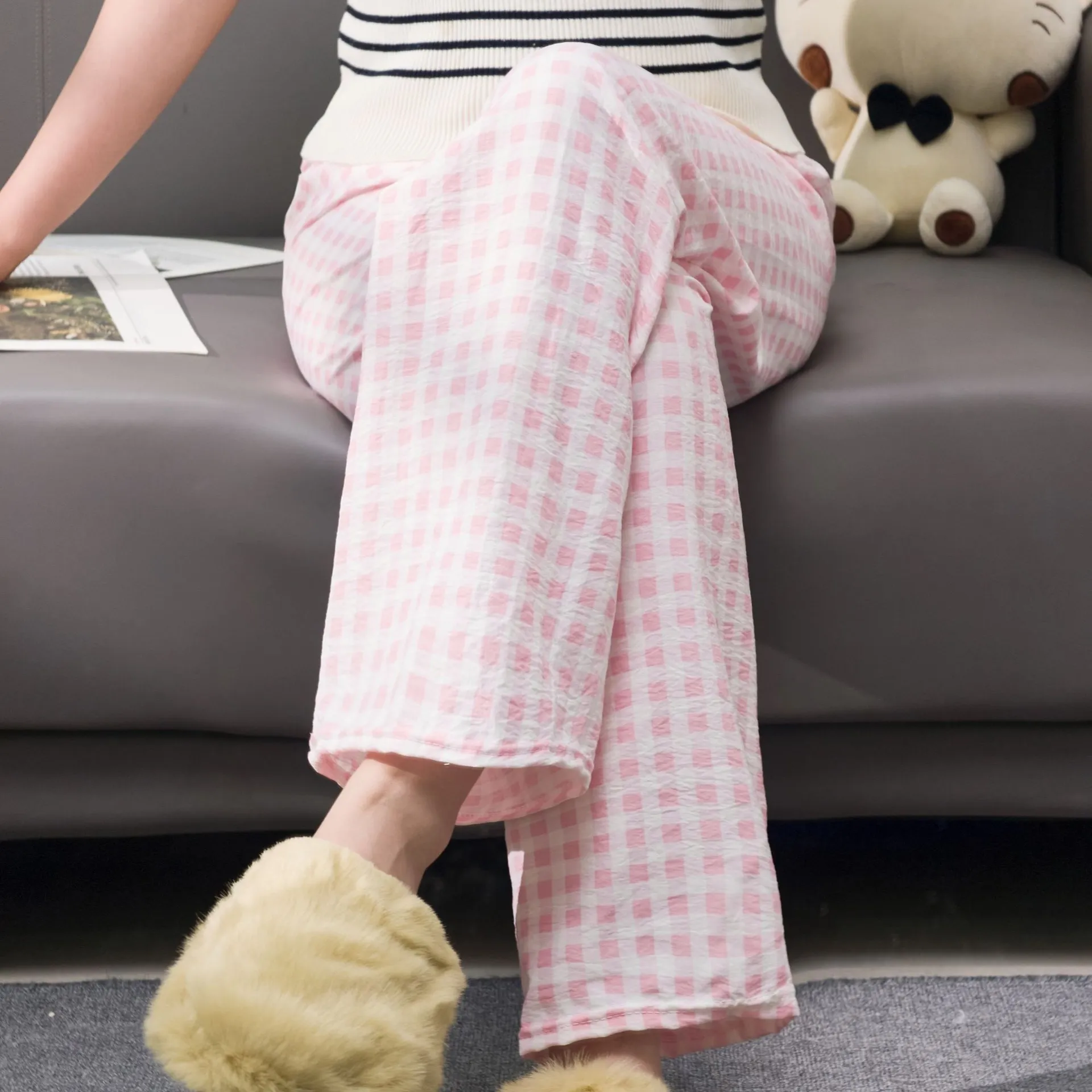 Pink White Plaid
