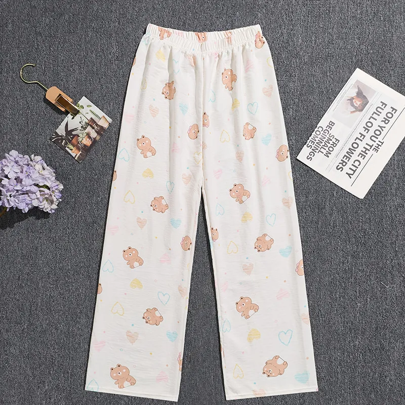 Women's Soft Cloud Cotton Cartoon Print Pajama Pants - Lightweight, Breathable, Comfortable Lounge Pants for Home and Casual Wear thumbnail 7