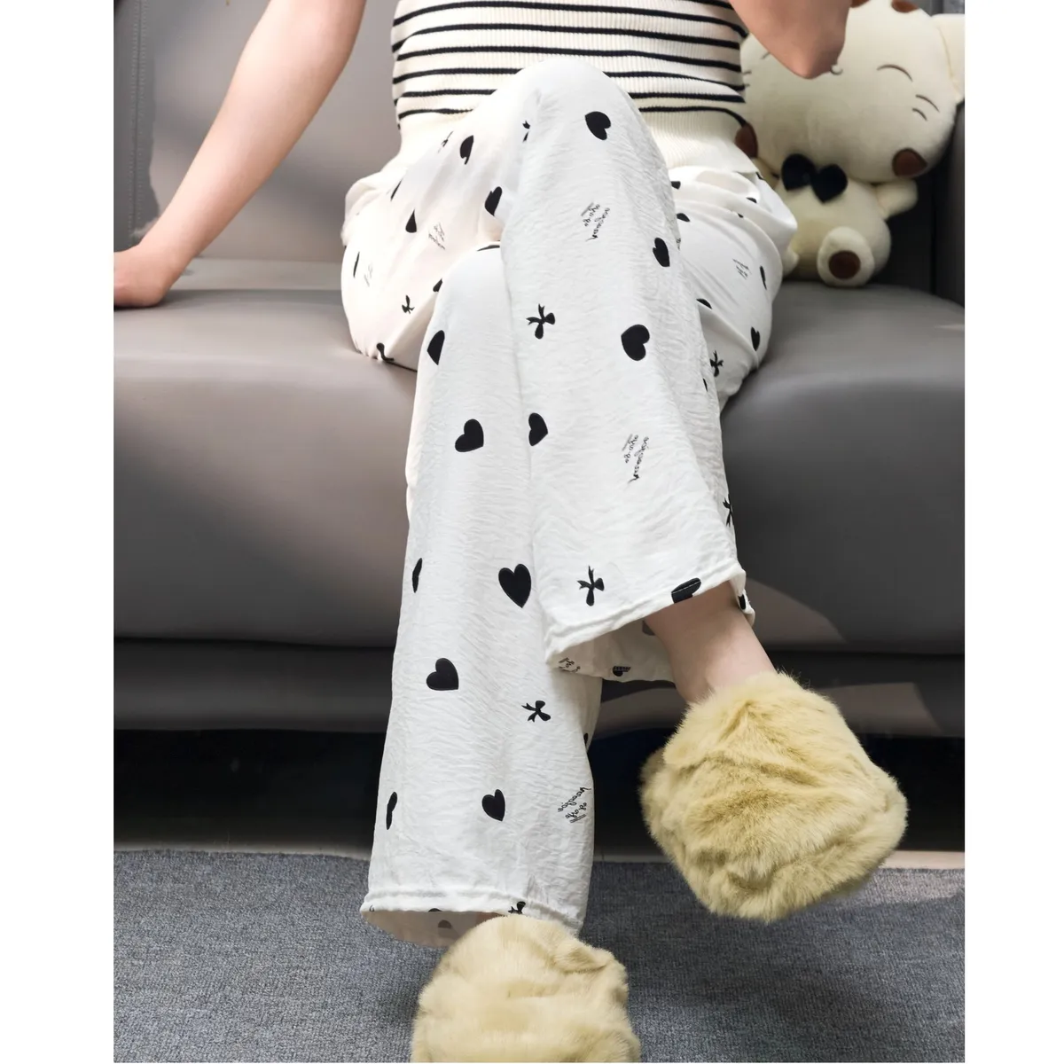 Women's Soft Cloud Cotton Cartoon Print Pajama Pants - Lightweight, Breathable, Comfortable Lounge Pants for Home and Casual Wear showcase 8