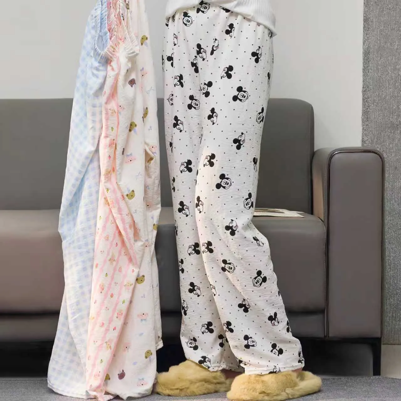 Women's Soft Cloud Cotton Cartoon Print Pajama Pants - Lightweight, Breathable, Comfortable Lounge Pants for Home and Casual Wear thumbnail 1