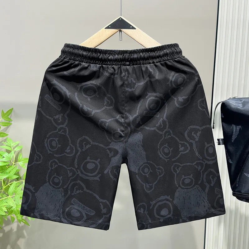 Men's Summer Shorts Lightweight Loose Fit Casual Sports Beach Shorts with Bear Design for Couples thumbnail 3