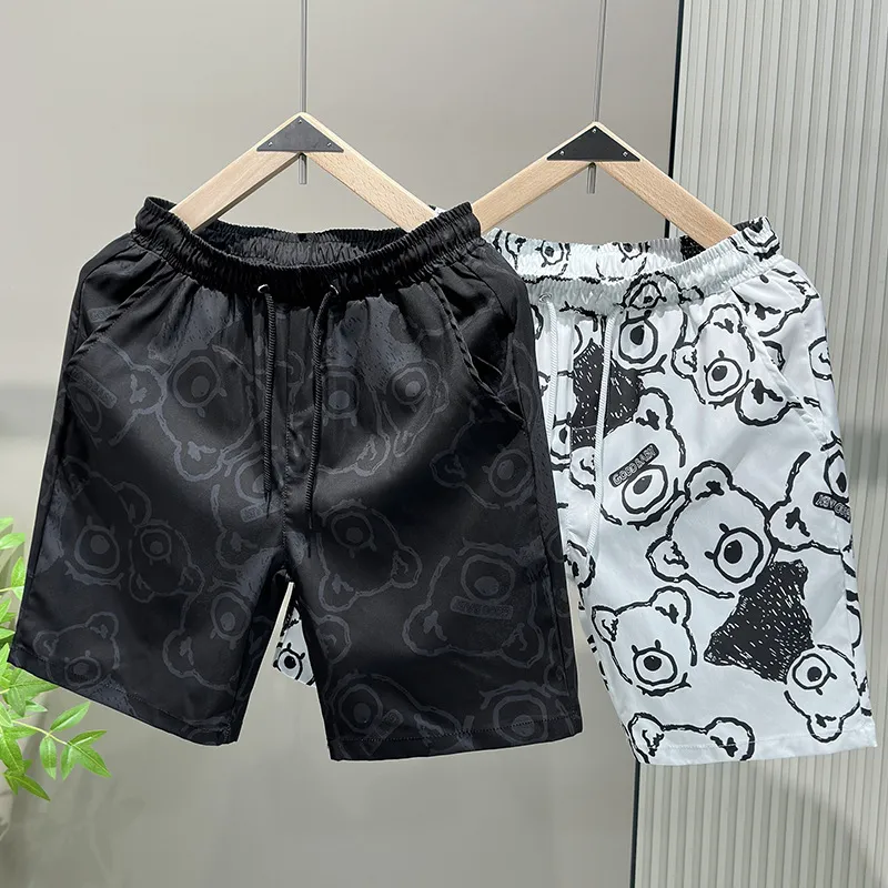 Men's Summer Shorts Lightweight Loose Fit Casual Sports Beach Shorts with Bear Design for Couples thumbnail 4