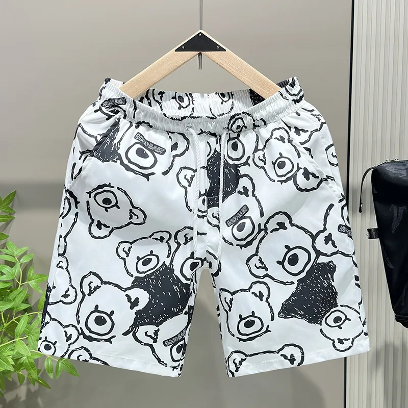 Men's Summer Shorts Lightweight Loose Fit Casual Sports Beach Shorts with Bear Design for Couples thumbnail 2