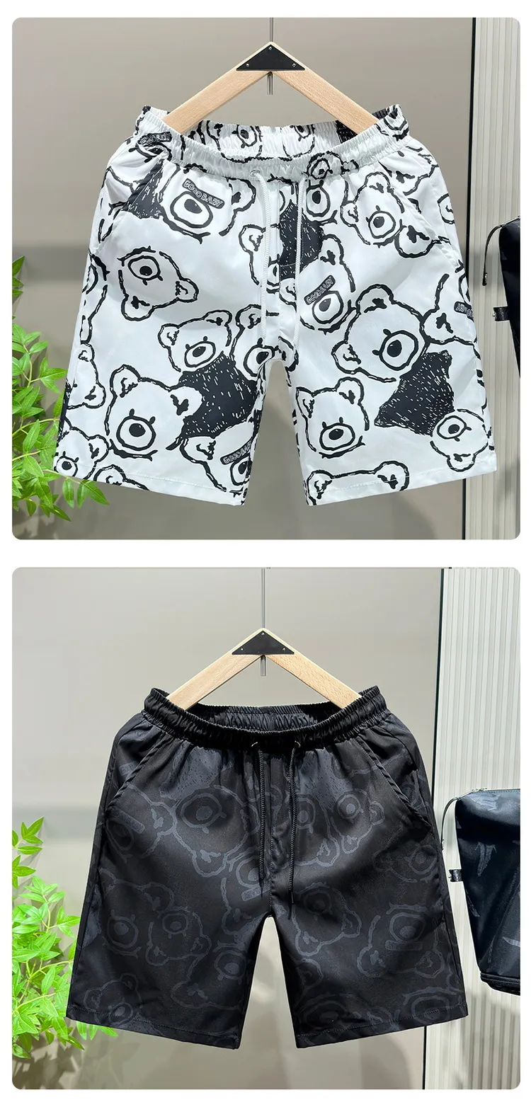 Men's Summer Shorts Lightweight Loose Fit Casual Sports Beach Shorts with Bear Design for Couples showcase 8