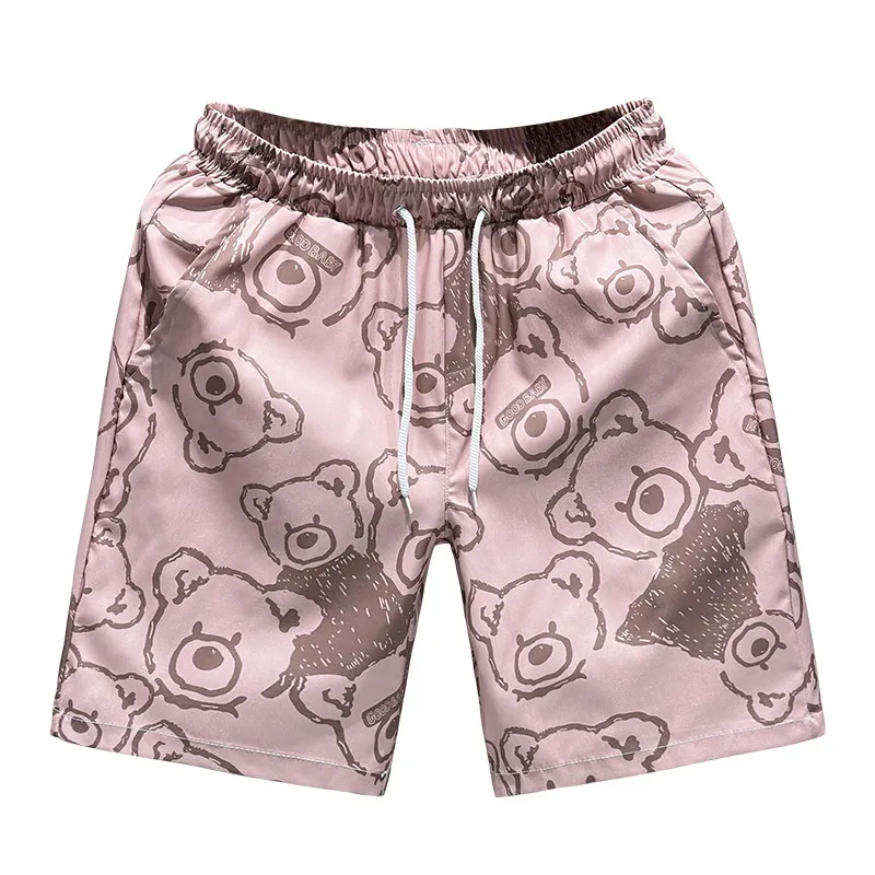 Men's Summer Shorts Lightweight Loose Fit Casual Sports Beach Shorts with Bear Design for Couples thumbnail 5