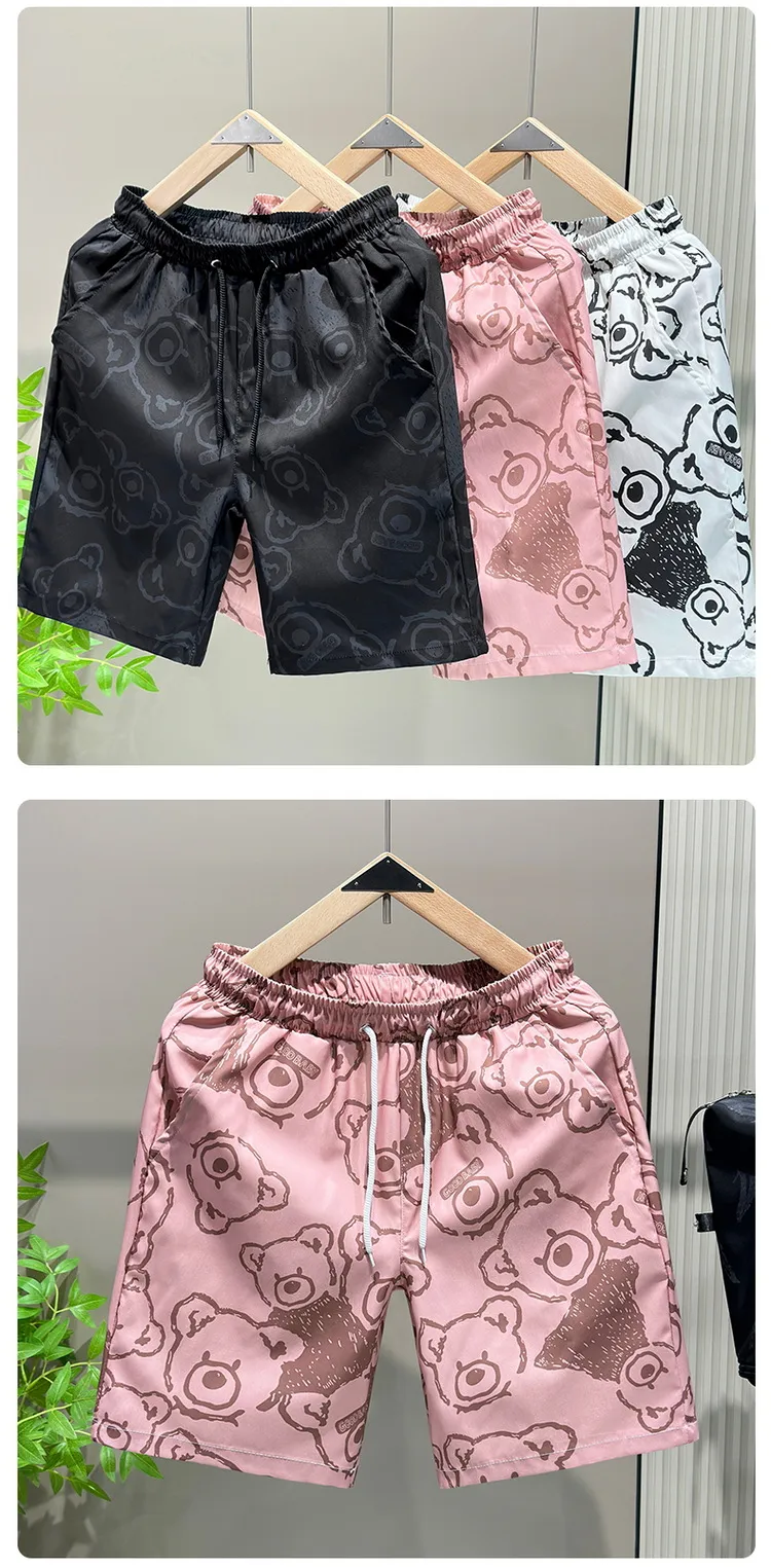 Men's Summer Shorts Lightweight Loose Fit Casual Sports Beach Shorts with Bear Design for Couples showcase 7