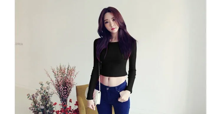 Women's Long Sleeve Cotton Blend Yoga Shirt - Korean Style Autumn Winter Activewear Top for Dance, Workout, Casual Wear showcase 5