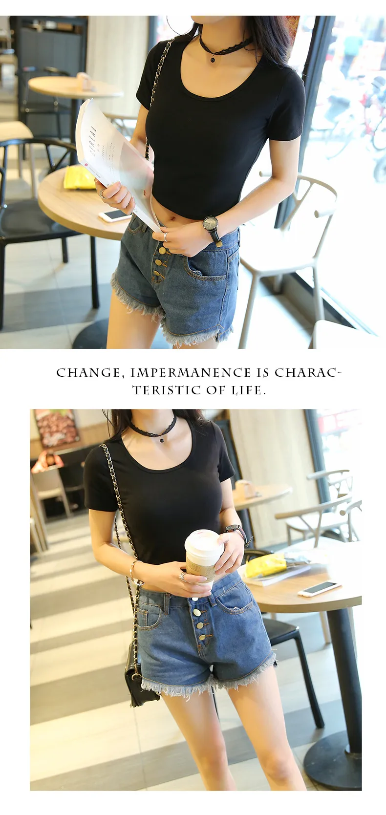 Women's Slim Fit Crop Top Short Sleeve T-Shirt - Round Neck Summer Navel Tee - Trendy Fitted Shirt for Women & Girls showcase 19