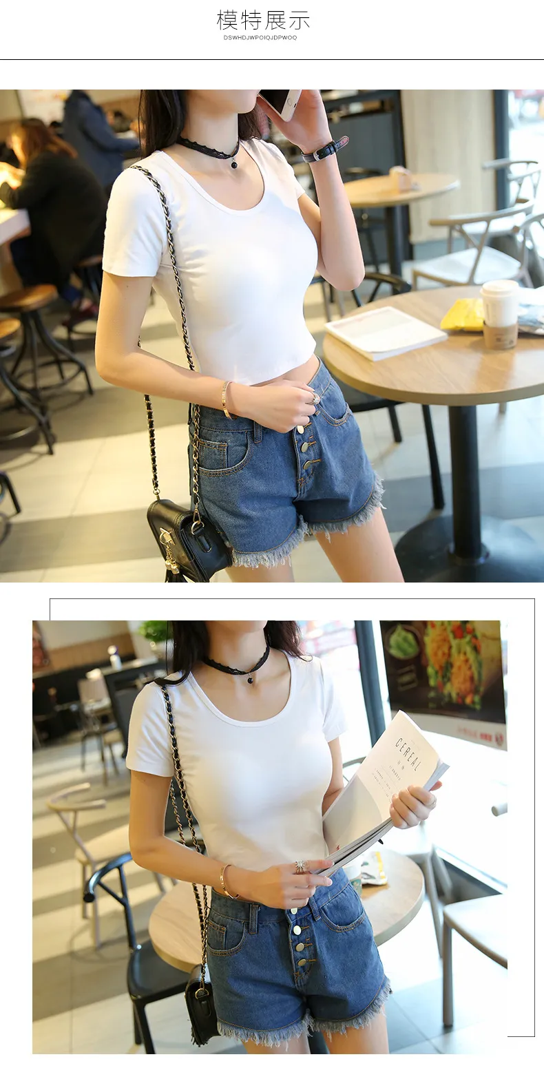 Women's Slim Fit Crop Top Short Sleeve T-Shirt - Round Neck Summer Navel Tee - Trendy Fitted Shirt for Women & Girls showcase 16