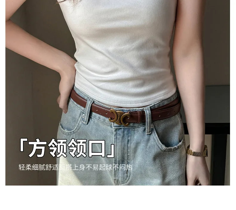 Women's Korean Style Pure Cotton T-Shirt - Square Collar Slim Fit Short Sleeve Top - Trendy Spice Girl Fashion Basic Tee showcase 7