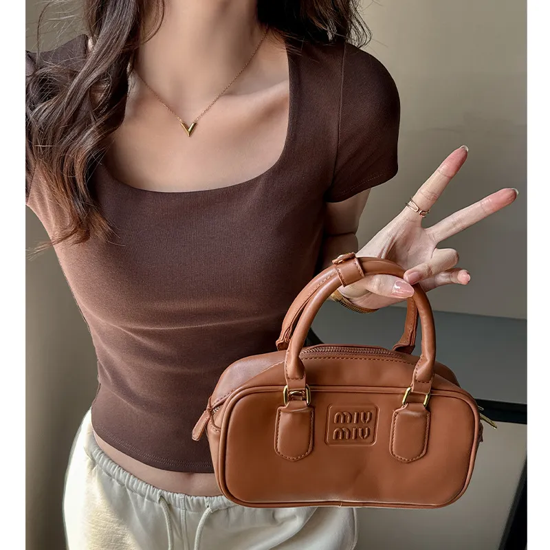 Women's Korean Style Pure Cotton T-Shirt - Square Collar Slim Fit Short Sleeve Top - Trendy Spice Girl Fashion Basic Tee thumbnail 3