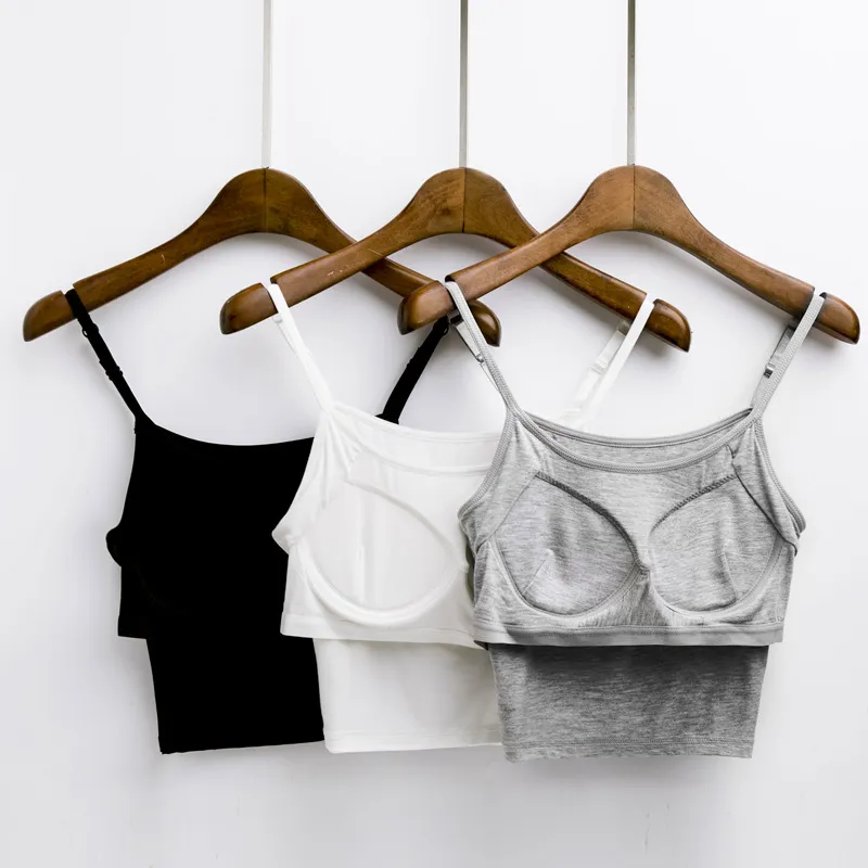Women's Strapless Tube Top with Built-in Bra Pads - Modal Comfort Bandeau Crop Top Vest Underwear for Summer thumbnail 2