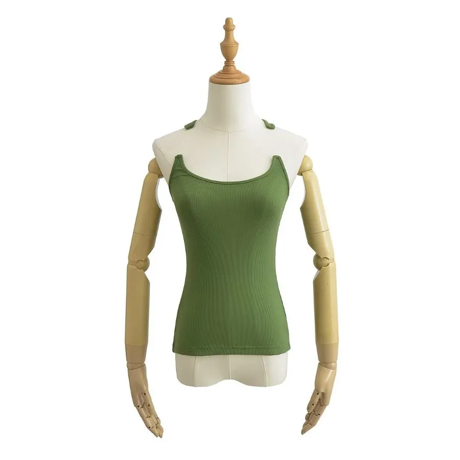 Women's Slim Fit Cropped Vest Top - Invisible Shoulder Strap, Solid Color, Summer Fashion for a Sleek Silhouette showcase 4