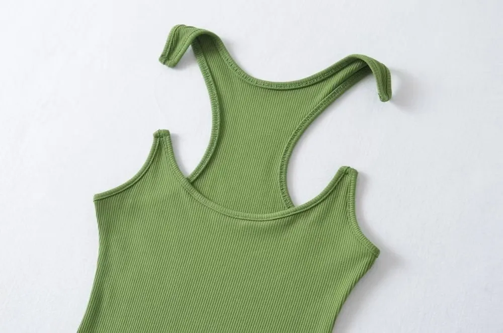 Women's Slim Fit Cropped Vest Top - Invisible Shoulder Strap, Solid Color, Summer Fashion for a Sleek Silhouette showcase 5