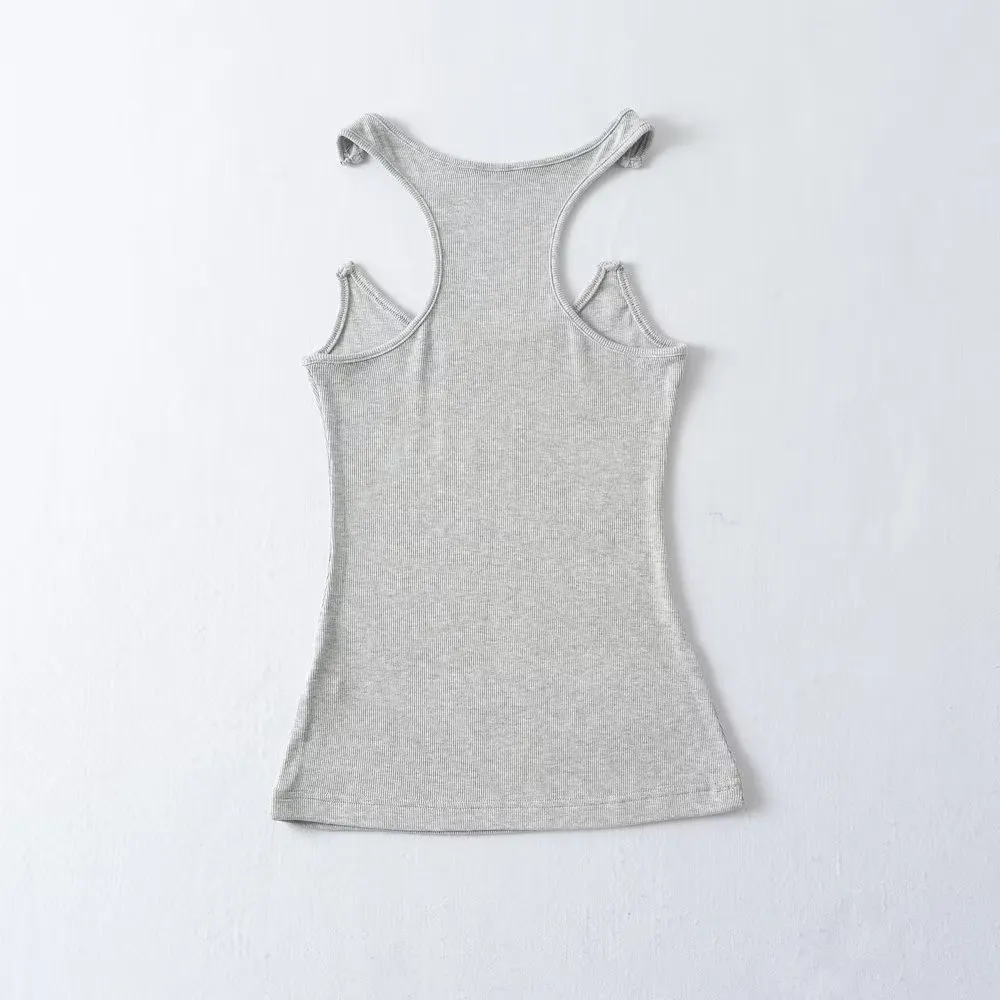 Women's Slim Fit Cropped Vest Top - Invisible Shoulder Strap, Solid Color, Summer Fashion for a Sleek Silhouette showcase 19