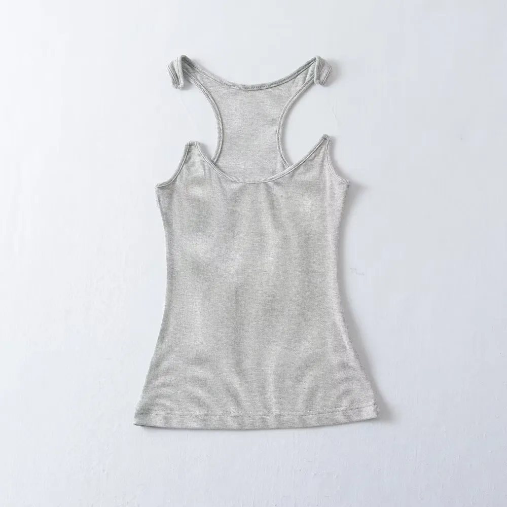 Women's Slim Fit Cropped Vest Top - Invisible Shoulder Strap, Solid Color, Summer Fashion for a Sleek Silhouette showcase 12