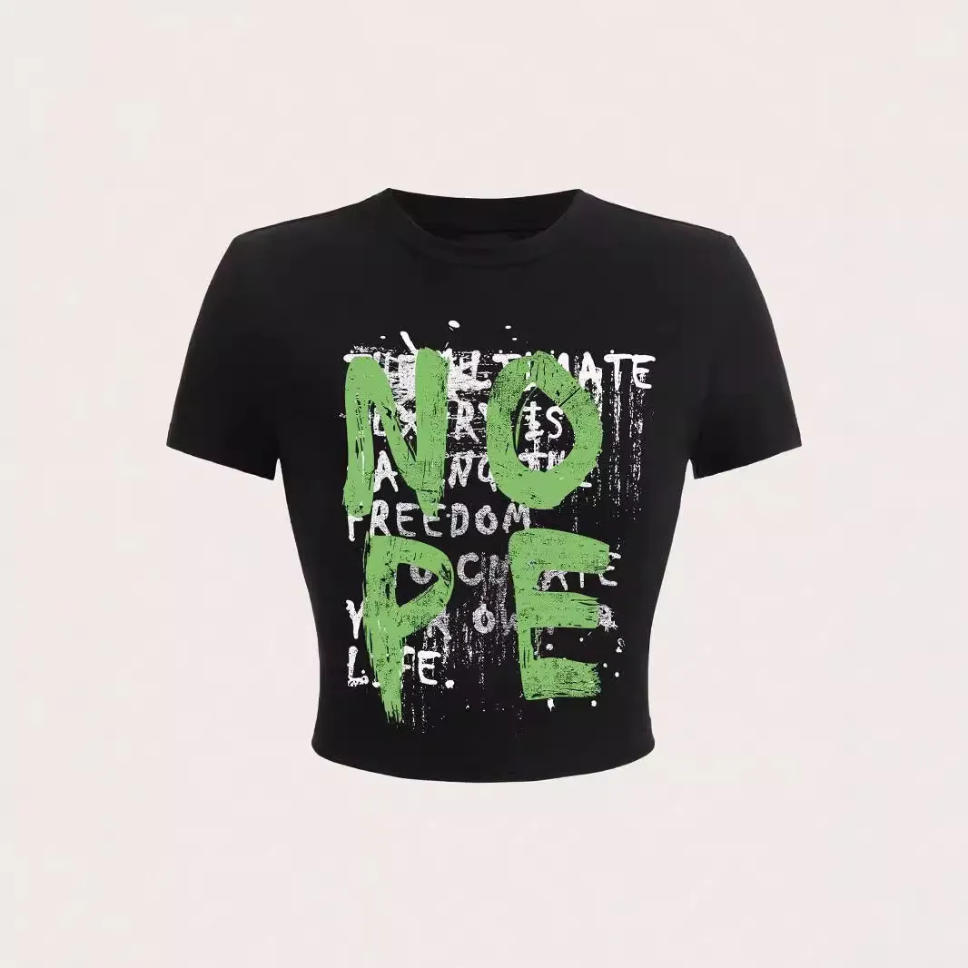 Women's Summer Slim-Fit Fashion Shoulder T-Shirt - Sweet & Stylish Streetwear Top for Ladies thumbnail 1