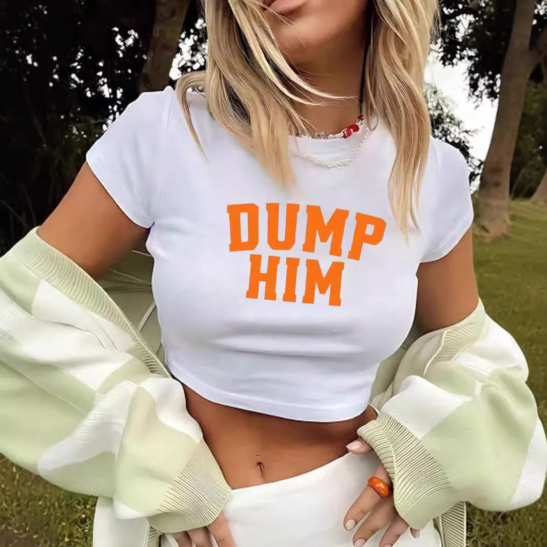 Women's Summer Slim-Fit Fashion Shoulder T-Shirt - Sweet & Stylish Streetwear Top for Ladies thumbnail 4