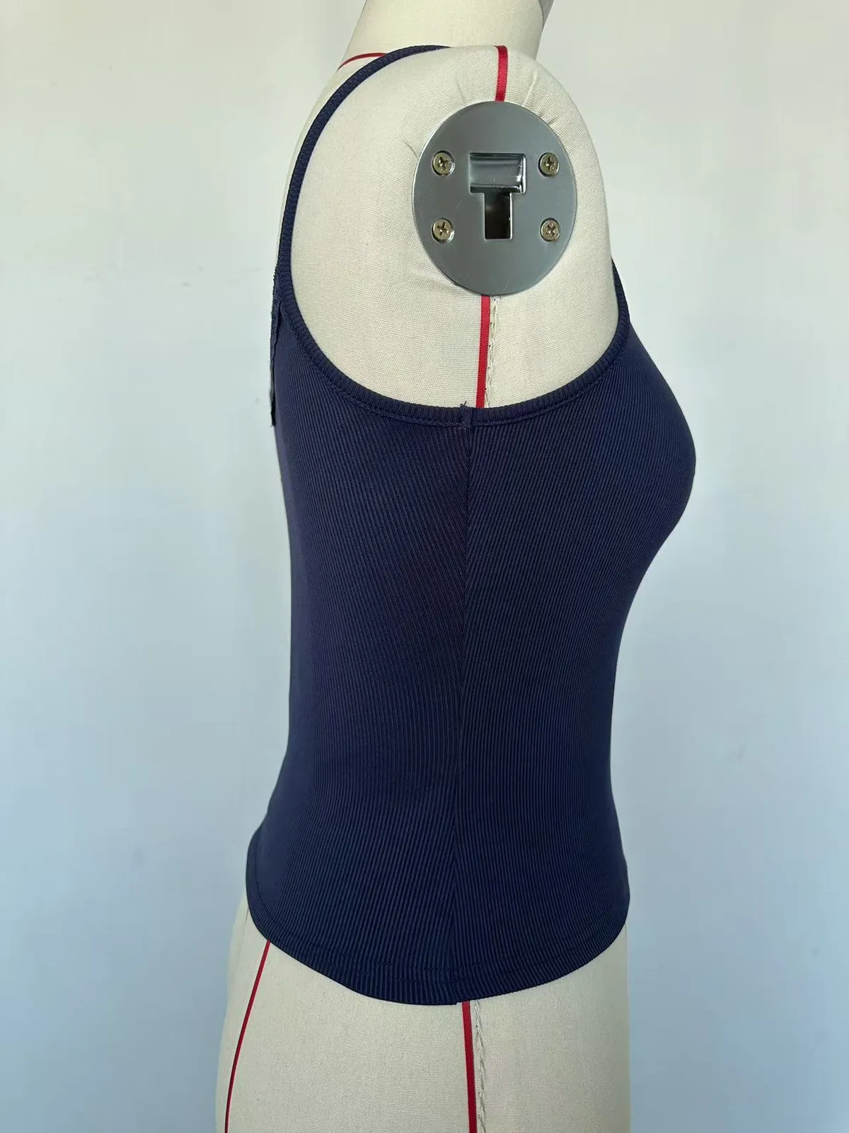 Women's Y2K Sexy Slim-Fit Threaded Camisole Top - Pure Color Navel-Baring Summer Fashion showcase 5