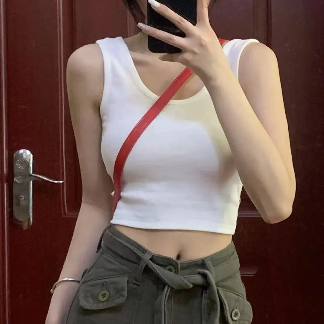 2026 Summer Women's Crop Top Camisole - Versatile Outerwear or Inner Wear, Stylish Sleeveless Design for Everyday Fashion thumbnail 1