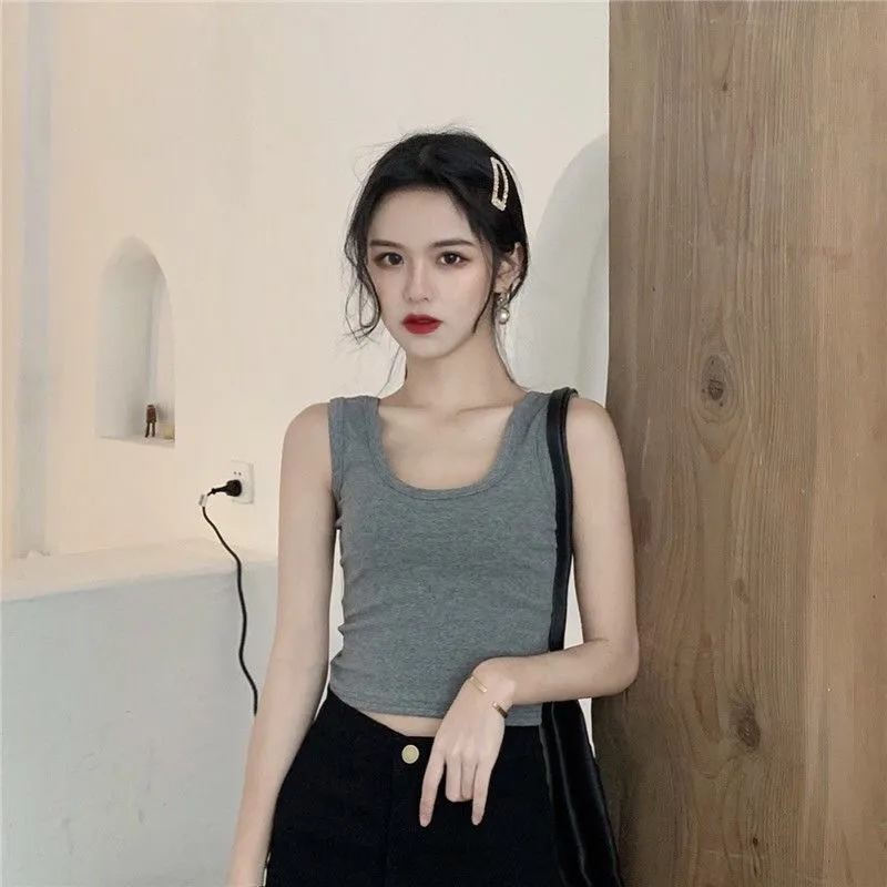 2026 Summer Women's Crop Top Camisole - Versatile Outerwear or Inner Wear, Stylish Sleeveless Design for Everyday Fashion thumbnail 6