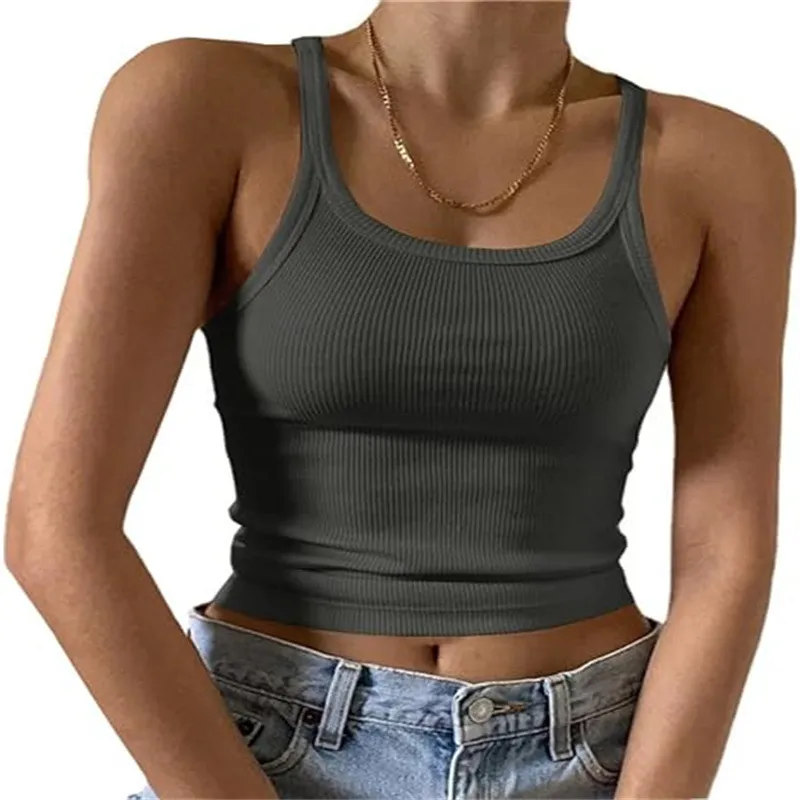Women's Summer Milk Silk Camisole Vest - Spice Girls Style, Navel-Baring, Thin Outer Wear Top for Fashionable Ladies thumbnail 8