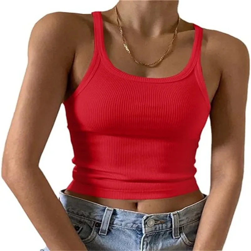 Women's Summer Milk Silk Camisole Vest - Spice Girls Style, Navel-Baring, Thin Outer Wear Top for Fashionable Ladies thumbnail 10